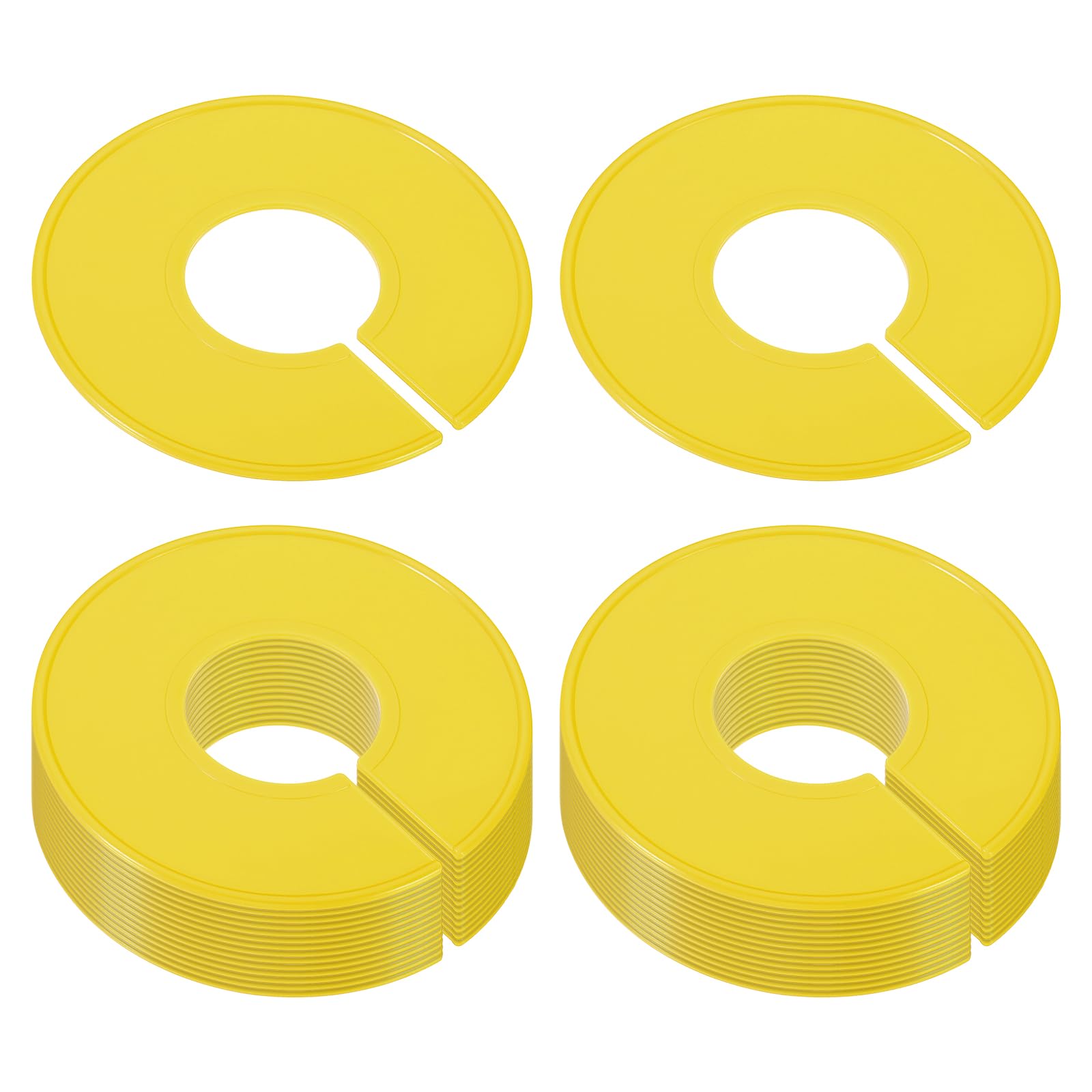 PATIKIL Clothes Dividers for Hanging Clothes, 30 Pack Closet Clothing Rack Size Dividers Blank Labels Sorting Round Separator for Closet, Yellow