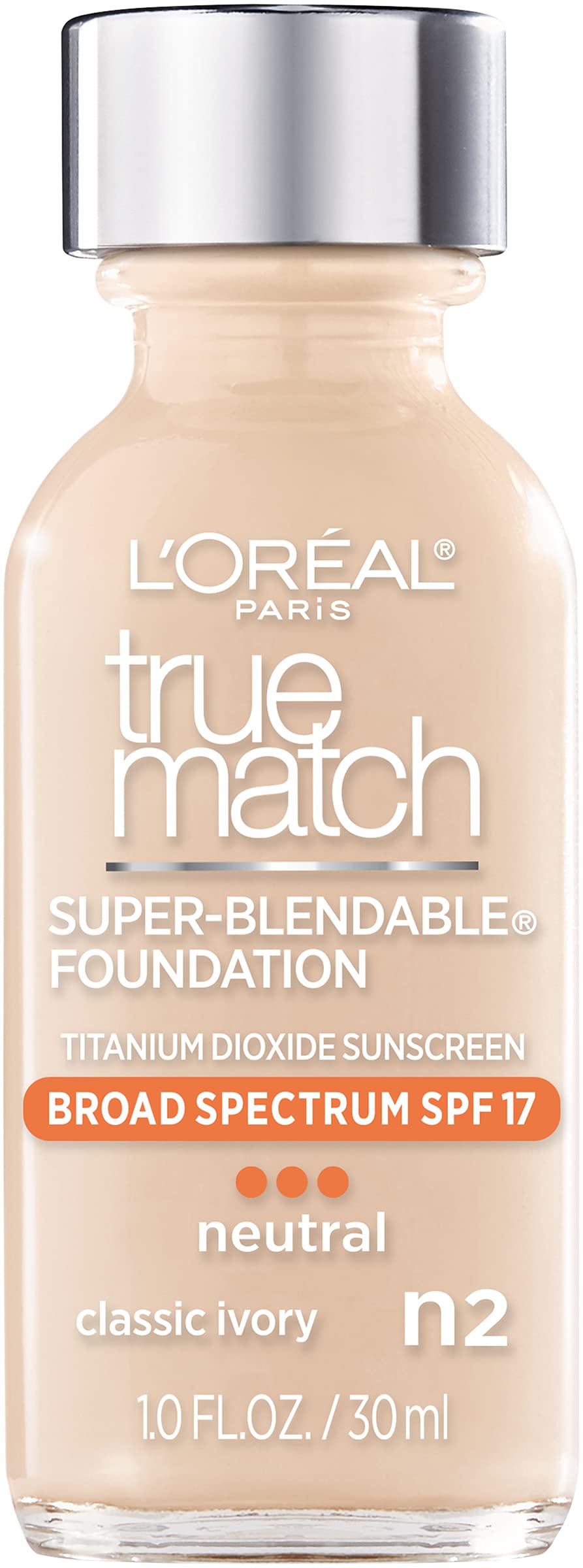 L'Oreal Paris True Match Super-Blendable Makeup, Classic Ivory, 1-Fluid Ounce