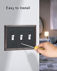 TREEWELL 2-Pack Triple Toggle Light Switch Cover