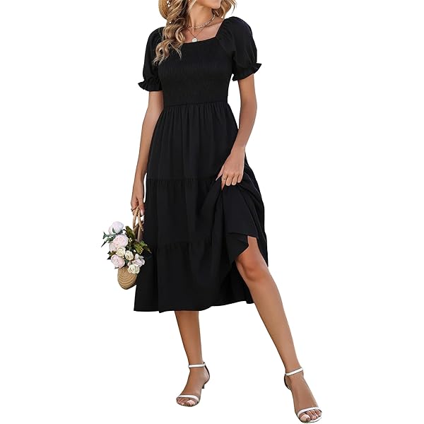 smocked chiffon peasant-sleeve dress Rebecca Taylor
