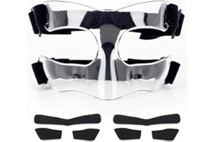 HIAARO BK01C Nose Guard for Broken Nose, Sports Face Shield Masks with Padding, Adjustable, Breathable, and Clear for Adults and Teenagers, Suitable for Basketball, Soccer, and Other Sports