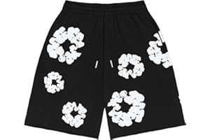 Short for Unisex Hip Hop Oversized Shorts Vintage Kapok Printed Hip Hop Streewear