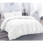 Eastern King Size (118" x 110") Inch, Duvet Cover Egyptian Cotton 800TC Ultra Soft and Breathable - White Solid, 1Pcs Duvet Cover Only with Zipper Closure & Corner Ties