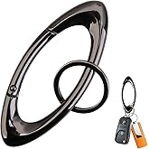 Liqqlex Star Carabiner Keychain, Y2K-Inspired Shiny Black Star Shaped Carabiner for Men and Women