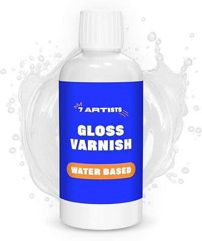 7 Artists Acrylic Varnish Gloss 250 ml – Water Based Sealer for Paintings