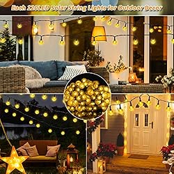 Solar Outdoor Lights, 240LED Solar String Lights