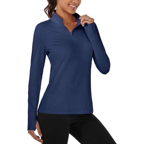 TACVASEN Women's Fleece Pullover Quarter Zip Sweatshirt Thermal