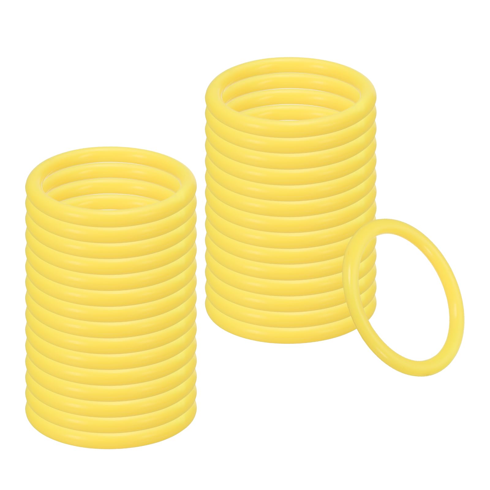 PATIKIL 2.8 Inch Plastic Ring-Toss Rings for Bottles, 30 Pack Carnival Rings Plastic Hoops for Speed and Agility Practice Outdoor Party Favor, Yellow