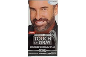 Just for Men Touch of Gray Mustache & Beard Hair Color - Dark Brown and Black (Pack of 2)