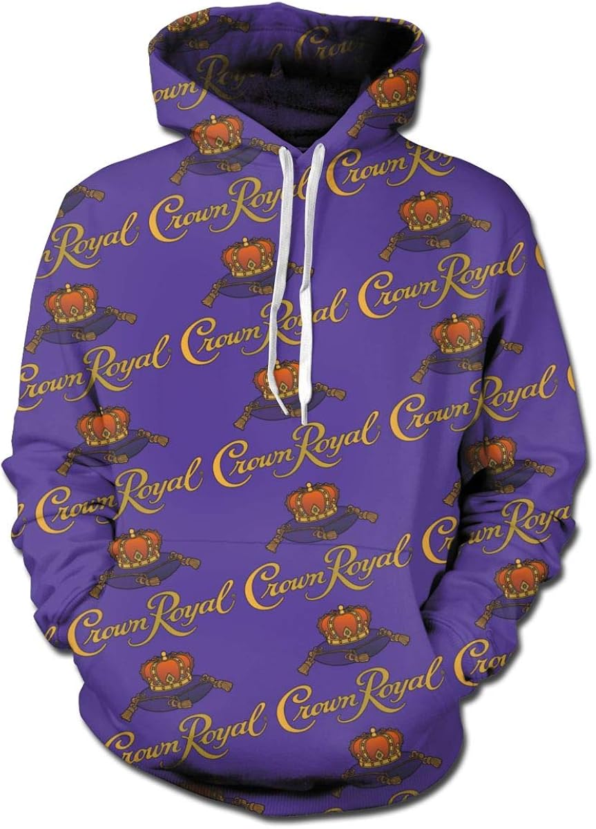 SHOEWPQIA Men's Crown Royal Pullover Hooded Sweatshirt