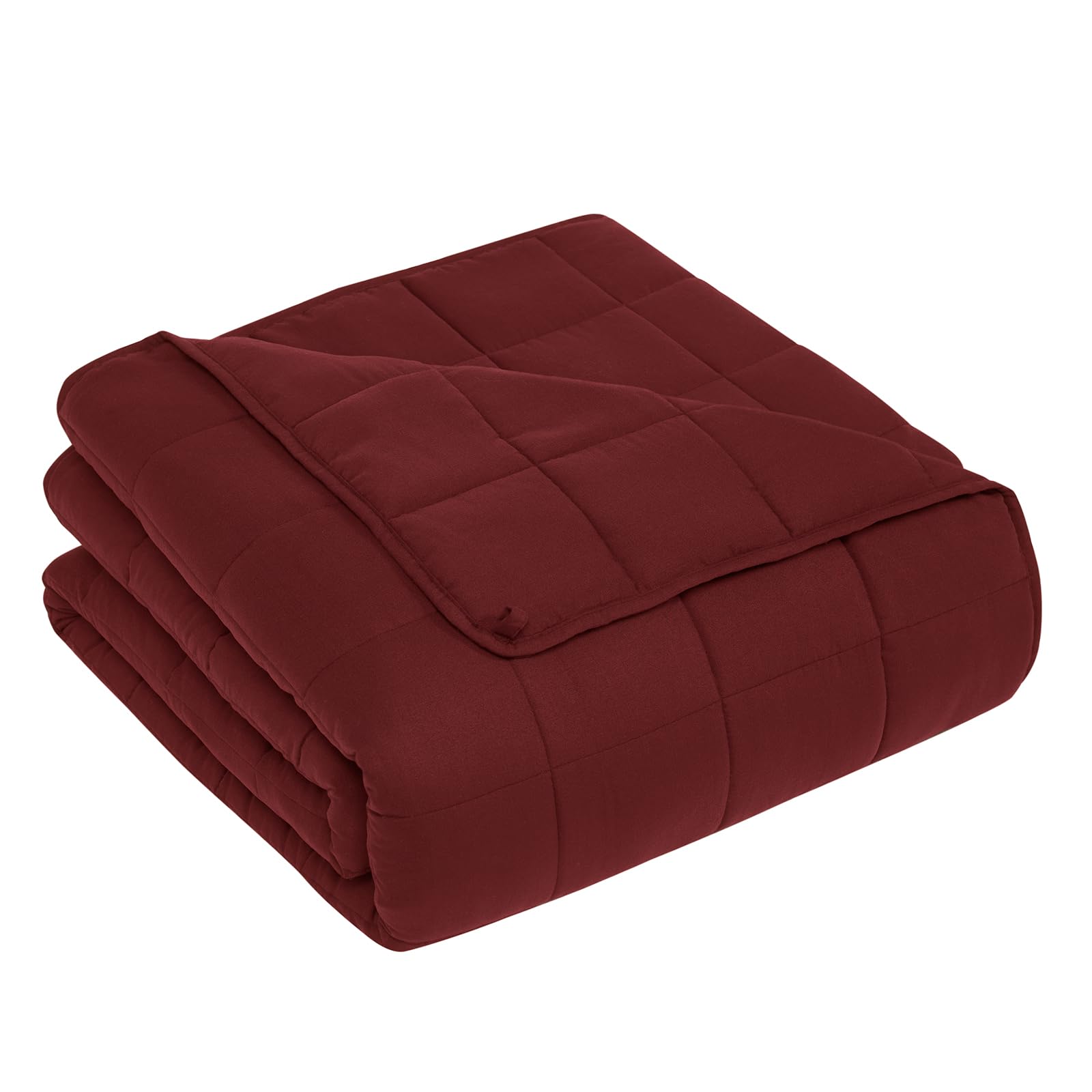 Photo 1 of CuteKing Weighted Blanket for Adults: Weighted Blanket with Premium Glass Beads - Breathable Heavy Blanket for Comfort Sleep - Thick Blanket for Adult All Season (15lbs, 60"x80", Claret Red)