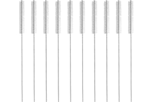 UPIQNG 10Pcs Hearing Aid Vent Tube Brush Universal Nylon Vent Brush Fine Tube Brush Hearing Aid Holes Pipes Cleaning Tool Acc