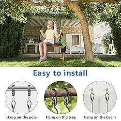 Wooden Tree Swing,Micsci Carbonized Hanging Wooden