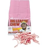 New! Big League Chew Punch Out Pink Lemonade Bubble Gum - Sweet and Tart Flavor Burst | Ideal for Baseball Games, Teams, Concessions, Parties, and More | Pack of 12 Bags (2.12oz Each)