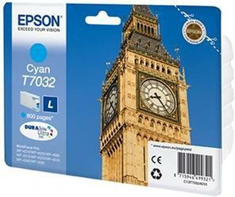 Epson T7032 Cyan Ink Cartridge DuraBrite Ultra 800 Pages Workforce Pro