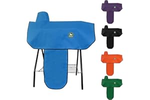PALOURA Western Saddle Cover|Saddle Cover with 6 Elastic Straps|Waterproof and Tear-Resistant Oxford Fabric Saddle Covers for Western Horse Saddle for Most Full-Size Western Saddles-Blue