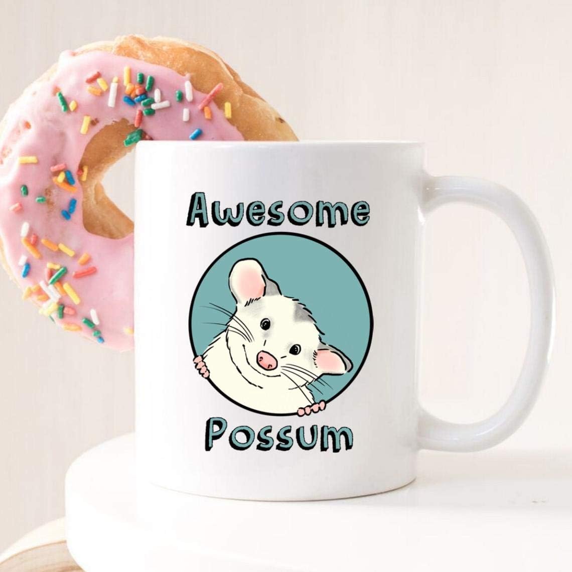 Awesome Possum Mug, Funny Opossum Mug, Cute Possum Mug, Possum Decor, Opossum Lover, Smiling Opossum, Marsupial Mug, Funny Possum Gift (11 oz)