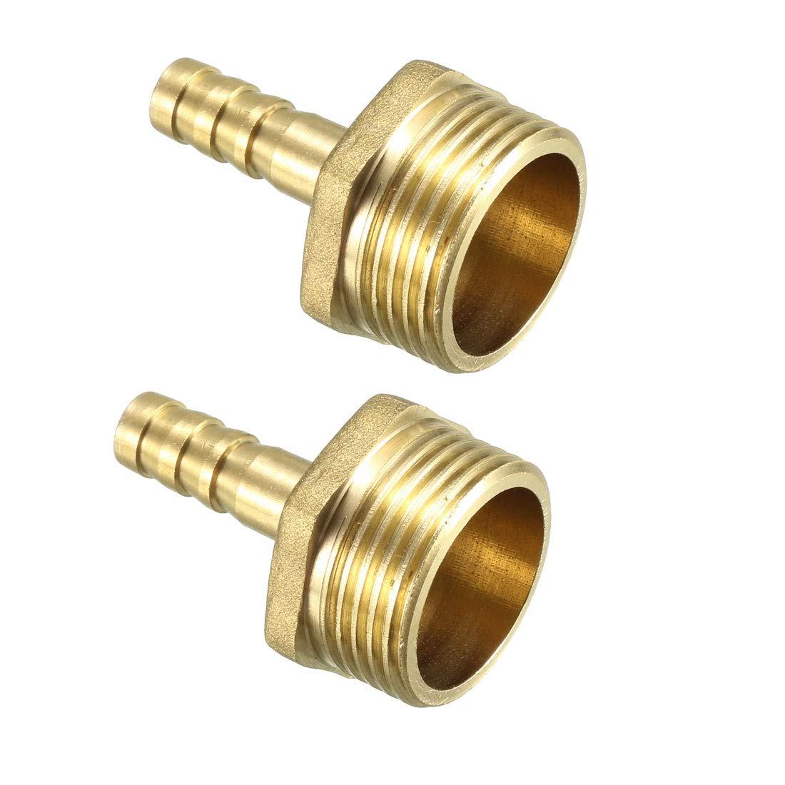 sourcing map Brass Barb Hose Fitting Connector Adapter 8.5mm Barbed X G3/4 Male Pipe 2pcs