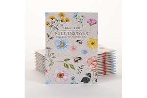 Bentley Seed Co. | Help Pollinators Kraft Bee! | 25 Non-GMO, Non-Coated Pollinator Wildflower Seed Packets | Flower Seeds Fro Planting | Garden Seed to Grow Live Plants | A Beautiful Gift
