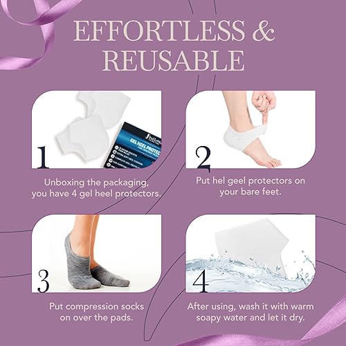 Ballotte Premium Silicone Heel Protectors for Shoes, Gel Heel Cups