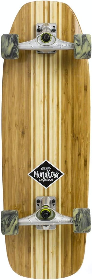 Mindless Longboards Surf Skate Longboard Skateboard, Adults Unisex, Multicoloured (Bamboo), 9.5"