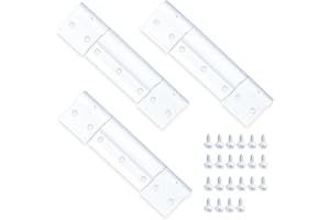 SYUNSXOON 3Pack Screen Door Hinges, White Aluminum 1/8 in. Grooved Center Screen/Storm Door Hinge Compatible with Most Screen Doors