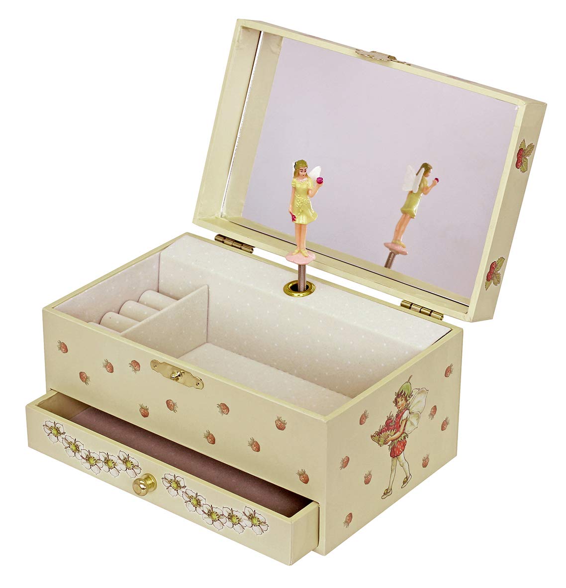 Trousselier Strawberry Flower Fairies Musical Jewellery Box