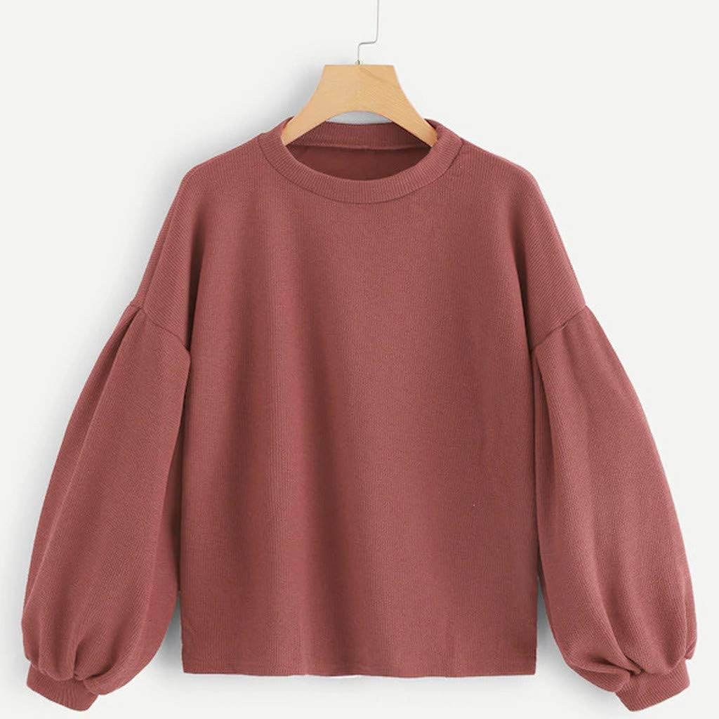 ZEFOTIM Women Sweatshirt, Womens Autumn Solid Casual Long Sleeve Printed Pullover T Shirts Tops Blouse: Clothing