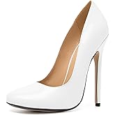 HAOZHAOTOU Unisex Men's Women's Round Toe High Heels Stiletto Pumps Dress Party Shoes