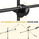 Ohuhu Microphone Stand Tripod with Boom and Clips Adjustable Lightweight view 5
