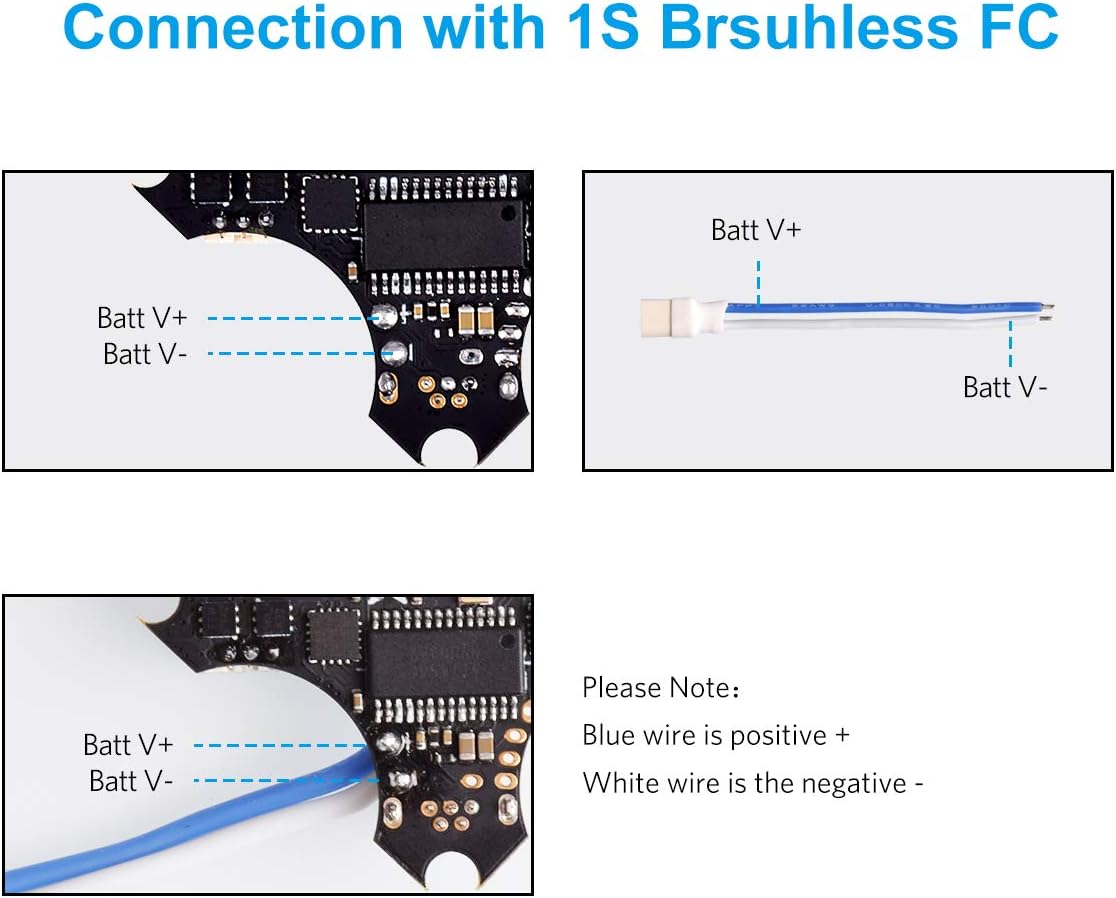 BETAFPV 6pcs BT2.0 Connecoter 55mm 22AWG FPV Male Cable for for FPV 1S TinyWhoop Drone Blade Inductrix, Blue - Image 3