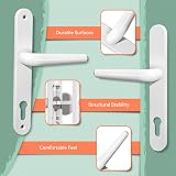 Bwintech 1 Set White UPVC Door Handle 92mm 210mm 243mm Plate Length view 3