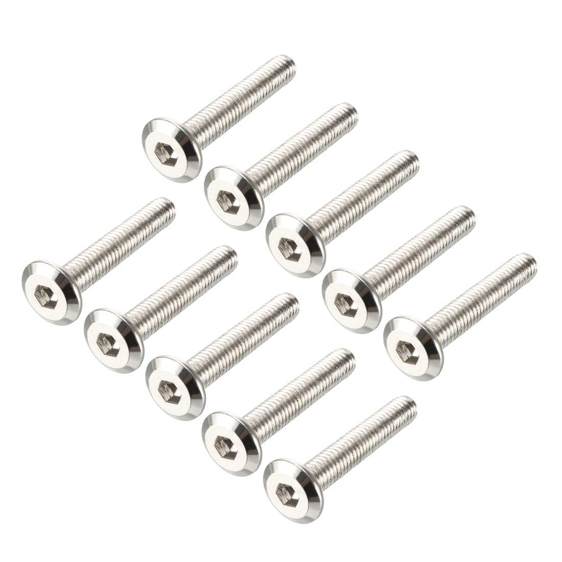 sourcing map M6x35mm Furniture Bolts Hex Socket Screws Fastener Carbon Steel 10pcs