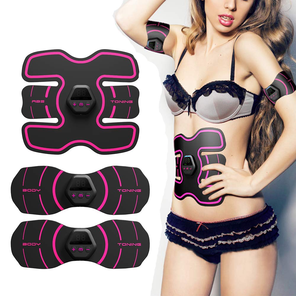 VOANZO Muscle Toner, Abdominal Toning Belt Abs Trainer Body Fitness Belt Ab Workout Machine for Men & Women Arm & Leg Trainer(Digital Display, USB)