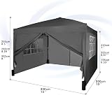 mcc direct Pop-up Gazebo 3m x 3m with Sides 4 Weight Bags Silver Lining view 3