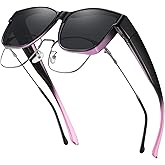 GEGURI Polarized Sunglasses Fit Over Glasses for Men Women, Oversized Square Sun Glasses UV400 Protection Shades