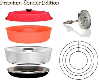 Sun and Ice Omnia Spar-Set 4-teilig - Backofen Sonder Edition + Silikonform + Aufbackgitter + Profi Backofenthermometer -