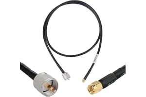 WIZACE 3 ft SMA Male to PL259 UHF S-MR240 Extension Cable (50 Ohm), Pure Copper Coaxial Cables for RF Applications,Antenna Analyzer,Handheld HAM & CB Radio,SWR Meter,Dummy Load