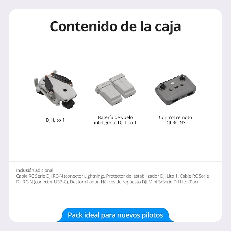 Lito 1 Pack 2 Baterías (DJI RC-N3), Versión actualizada de Mini 4K