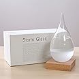 Enkrio Storm Glass Weather Predictor, Weather Station with Wooden Base for Home & Office Decoration - Weather Forecaster Bott