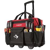 Husky GP-43196N13 18" 600-Denier Red Water Resistant Contractor's Rolling Tool Tote Bag with Telescoping Handle