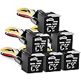 GOOACC 6 Pack Automotive Relay Harness Set 5-Pin 30/40A 12V SPDT with Interlocking Relay Socket and Harnesses,2 Years Warranty