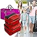 5 Packing Cubes For Travel Luggage or Suitcase + 6 Toiletry Zip Bags Organizers (DBlueDBlueRedRedWhiteWhite)