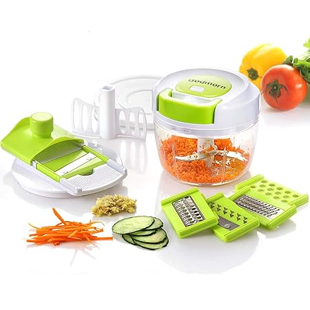 Zwiebelschneider Godmron Gemüseschneider 700 ml Multizerkleinerer Zwiebel Gemüse und Obst Zerkleinerer für Salat Fleisch Nüss