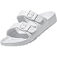 BEMGNAR Men’s Lightweight Comfort Slides Double Buckle Slip-on Adjustable EVA Orthopedic Flat Sandals