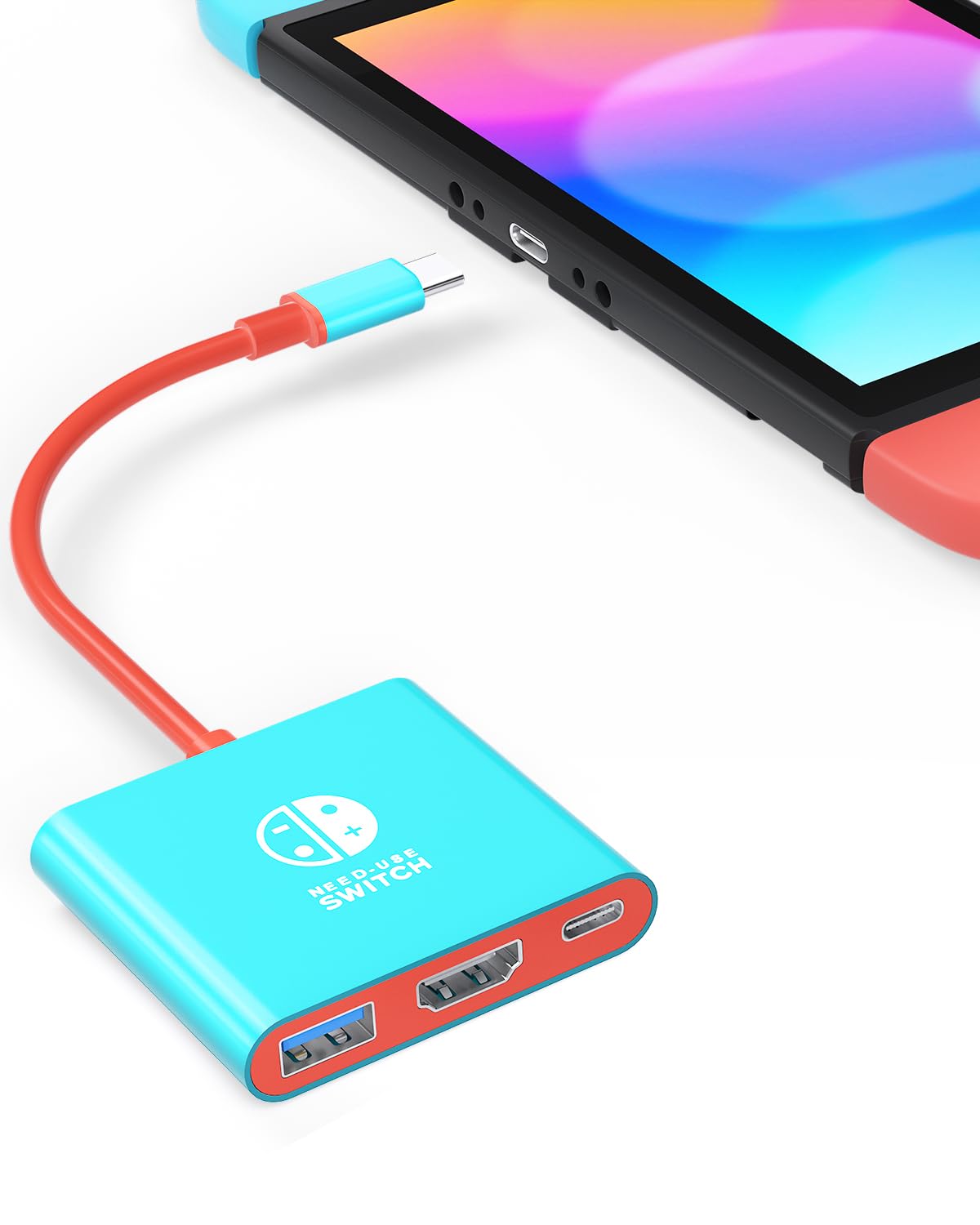 Gmeaou Switch Docking Station for Nintendo Switch Dock, Portable Switch Base Accessories, Switch TV Adapter Compatible Steam Deck/Switch OLED