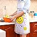 Mziart Funny Kitchen Cooking Apron for Women & Girlfriend, Waterproof, Smiley Face