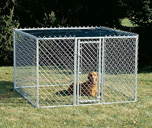 MidWest Homes for Pets Chain Link Portable Kennel - Includes a Sunscreen