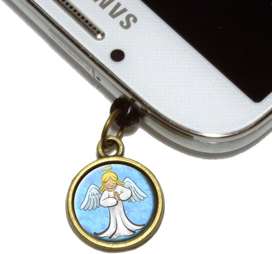 Praying Angel Cell Mobile Phone Jack Charm Universal Fits iPhone Galaxy HTC