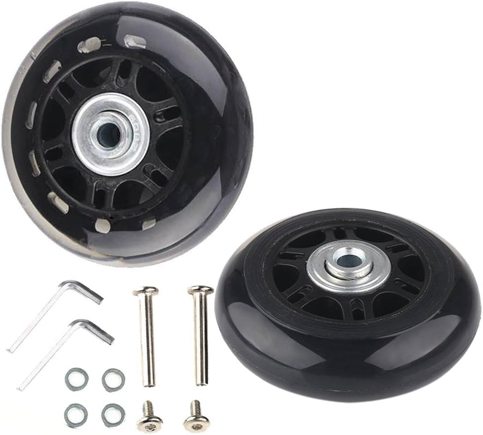 CNEVISON Replacement Luggage Wheels ,Suitcase Scooter Inline Skate Roller Wheel Repairing Kits With ABEC 608zz Bearings Axles PC Wheels